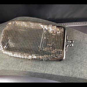 Whiting & Davis cigarette holder pouch mesh silver tone